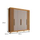 Guarda-roupa Casal Granada 6 Portas 6 Gavetas Salleto Cinamom