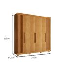 Guarda-roupa Casal Granada 6 Portas 6 Gavetas Salleto Cinamomo