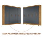 Guarda Roupa Casal Grande 236cm Freijó Cinza Shumani Shop Jm