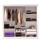 Guarda Roupa Casal Grande 3 Portas 2 Gavetas Branco Glass