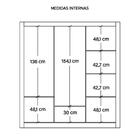 Guarda Roupa Casal Grande 3 Portas Com Espelho Marrom Glass