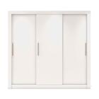 Guarda Roupa Casal Grande 3 Portas De Correr Branco Glass