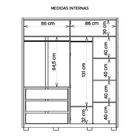 Guarda Roupa Casal Grande 4 Portas Espelho Marrom Reflecta