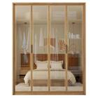 Guarda Roupa Casal Grande 4 Portas Espelho Marrom Reflecta