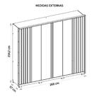 Guarda Roupa Casal Grande 6 Portas 4 Espelhos Branco Moon