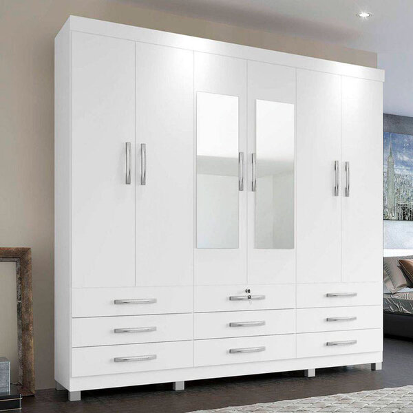 Guarda-roupa Casal Guadalupe 6 Portas E 9 Gavetas - Genialfle
