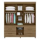 Guarda Roupa Casal Guarujá Com Espelho 6 Portas 4 Gavetas Ame