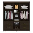 Guarda Roupa Casal Guarujá Com Espelho 6 Portas 4 Gavetas Éba