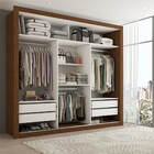 Guarda-roupa Casal Hamburgo 3 Portas 4 Gavetas Com Espelho Ma