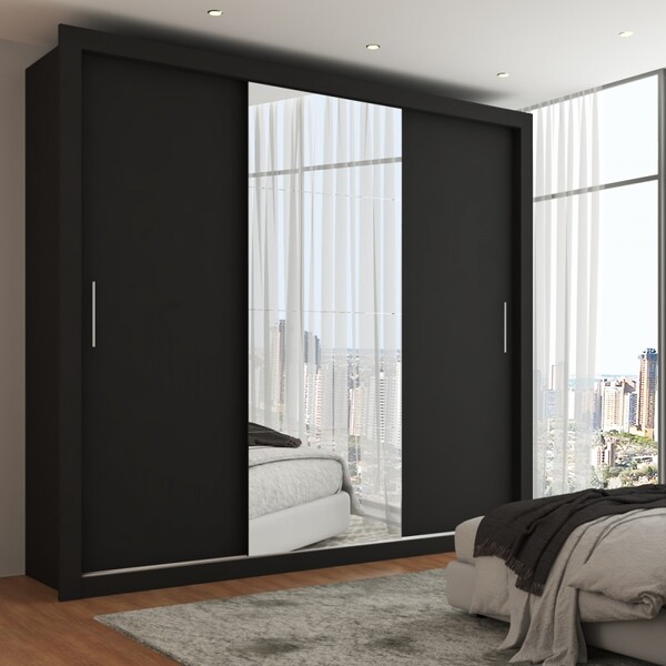 Guarda-roupa Casal Hamburgo 3 Portas 4 Gavetas Com Espelho Pr