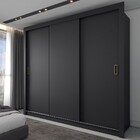 Guarda-roupa Casal Hamburgo 3 Portas 4 Gavetas Preto - Panora
