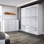 Guarda-roupa Casal Harper 6 Portas 2 Gavetas Com Cômoda 10 Ga