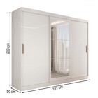 Guarda-roupa Casal Harvard 3 Portas 2 Gavetas Com Espelho 100
