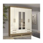 Guarda Roupa Casal Henn Briz 6 Portas 4 Gavetas Com Espelho