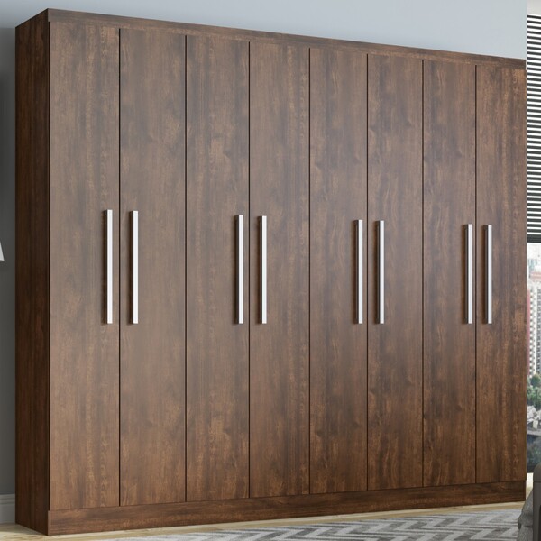 Guarda-roupa Casal Hera 8 Portas 4 Gavetas Castanho Demolição