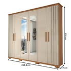 Guarda-roupa Casal Hiara 6 Portas 4 Gavetas Com Espelho Natur