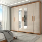 Guarda-roupa Casal Hiara 6 Portas 4 Gavetas Com Espelho Natur