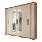 Guarda-roupa Casal Hiara 6 Portas 4 Gavetas Com Espelho Natur