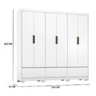 Guarda Roupa Casal Himalaia 6 Portas 3 Gavetas Branco Tana De