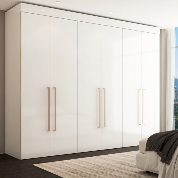 Guarda-roupa Casal Hollywood 6 Portas 2 Gavetas Branco - Pano