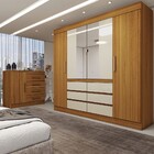 Guarda-roupa Casal Honey 4 Portas 6 Gavetas 1 Porta 4 Gavetas