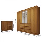 Guarda-roupa Casal Honey 4 Portas 6 Gavetas 1 Porta 4 Gavetas