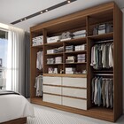 Guarda-roupa Casal Honey 4 Portas 6 Gavetas Com Espelho Amênd