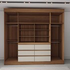 Guarda-roupa Casal Honey 4 Portas 6 Gavetas Com Espelho Amênd