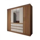 Guarda-roupa Casal Honey 4 Portas 6 Gavetas Com Espelho Amênd