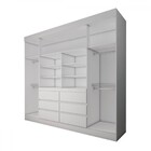 Guarda-roupa Casal Honey 4 Portas 6 Gavetas Com Espelho Branc