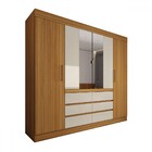 Guarda-roupa Casal Honey 4 Portas 6 Gavetas Com Espelho Cinam