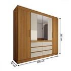 Guarda-roupa Casal Honey 4 Portas 6 Gavetas Com Espelho Cinam