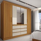 Guarda-roupa Casal Honey 4 Portas 6 Gavetas Com Espelho Cinam