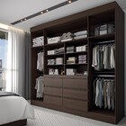 Guarda-roupa Casal Honey 4 Portas 6 Gavetas Com Espelho Ébano