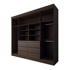 Guarda-roupa Casal Honey 4 Portas 6 Gavetas Com Espelho Ébano