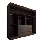 Guarda-roupa Casal Honey 4 Portas 6 Gavetas Com Espelho Ébano