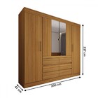 Guarda-roupa Casal Honey 4 Portas 6 Gavetas Com Espelho Freij