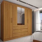 Guarda-roupa Casal Honey 4 Portas 6 Gavetas Com Espelho Freij