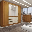 Guarda-roupa Casal Honey 5 Portas 10 Gavetas Com Espelho Cina