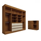Guarda-roupa Casal Honey 5 Portas 10 Gavetas Com Espelho Cina