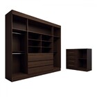 Guarda-roupa Casal Honey 5 Portas 10 Gavetas Com Espelho Éban