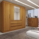 Guarda-roupa Casal Honey 5 Portas 10 Gavetas Com Espelho Frei