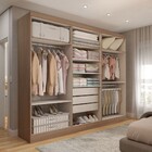 Guarda-roupa Casal Hungria Com Espelho Nature/off White  - Pa