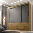 Guarda-roupa Casal Ibiza 3 Portas 9 Gavetas Cedro/grafite 133