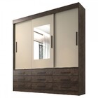 Guarda-roupa Casal Ibiza 3 Portas 9 Gavetas Com Espelho Ipe/o