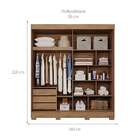 Guarda-roupa Casal Ilheus Flex 2 Pt 3 Gv Avelã E Off White