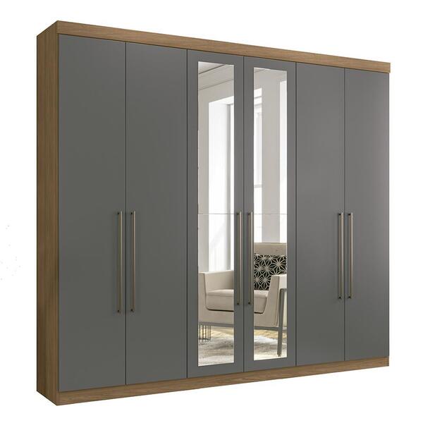 Guarda Roupa Casal Imaginare 6 Portas Com Espelho - Pr Móveis