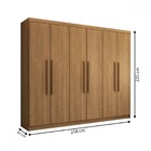 Guarda-roupa Casal Império 6 Portas 2 Gavetas Nature - Pnr Mó