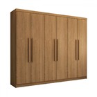 Guarda-roupa Casal Império 6 Portas 2 Gavetas Nature - Pnr Mó