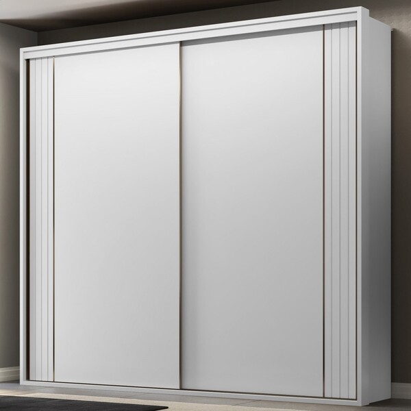 Guarda-roupa Casal Imperium 2 Portas 6 Gavetas 100% Mdf Branc
